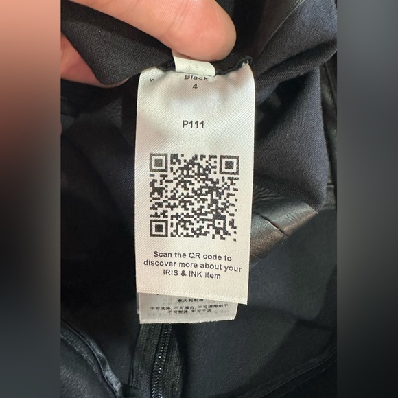 NWT Iris & Ink Black Lamb Leather Stretch Leggings S - Picture 15 of 16